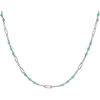 Collier Orusbijoux Collier Argent Rhodi&eacute; Maillon Pierre Amazonite Argent&eacute;