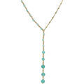 Collier Orusbijoux Collier Argent Dor&eacute; Cascade Cravate Pierre Amazonite Dor&eacute; Grenoble