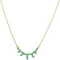Colliers sur Grenoble : Collier Orusbijoux Collier Argent Dor&eacute; Pierre Fine Onyx Vert Dor&eacute;