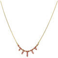 Collier Orusbijoux Collier Argent Dor&eacute; Pierre Fine Rhodonite Rose Dor&eacute;