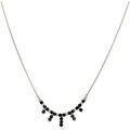 Colliers sur Grenoble : Collier Orusbijoux Collier Argent Rhodi&eacute; Pierre Rayon Spinelle Noire Argent&eacute;