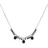 Collier Orusbijoux Collier Argent Rhodi&eacute; Pierre Pampille Spinelle Noire Argent&eacute;