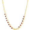 Bijoux Orusbijoux Collier Argent Dor&eacute; Doubles Cha&icirc;nes Pierre Grenat Dor&eacute;