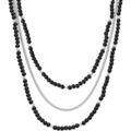 Collier Orusbijoux Collier Argent Triples Chaines Rhodi&eacute; Et Perles Spinelle Argent&eacute; Grenoble