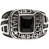 Bijoux Orusbijoux Chevali&egrave;re Argent Homme Universitaire Pierre Quartz Noire Argent&eacute;