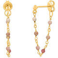 Boucles oreilles Orusbijoux Boucles D'oreilles Argent Dor&eacute;e Chaine Et Pierres Dor&eacute; Grenoble