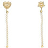 Boucles oreilles Orusbijoux Boucles D'oreilles Argent Dor&eacute; Pendantes C?ur Et &eacute;toile Dor&eacute;