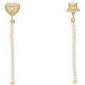 Boucles oreilles Orusbijoux Boucles D'oreilles Argent Dor&eacute; Pendantes C?ur Et &eacute;toile Dor&eacute; Grenoble