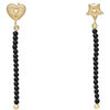 Boucles oreilles Orusbijoux Boucles D'oreilles Argent Dor&eacute; Pendantes C?ur Et &eacute;toile Dor&eacute;