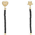 Boucles oreilles Orusbijoux Boucles D'oreilles Argent Dor&eacute; Pendantes C?ur Et &eacute;toile Dor&eacute; Grenoble