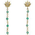 Boucles d'oreille sur Grenoble : Boucles oreilles Orusbijoux Boucles D'oreilles Argent Dor&eacute;e &eacute;toile Zirconium Blanc Dor&eacute;