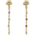 Boucles oreilles Orusbijoux Boucles D'oreilles Argent Dor&eacute;e Croix Zirconium Blanc Dor&eacute; Grenoble