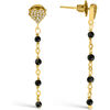 Boucles oreilles Orusbijoux Boucles D'oreilles Argent Dor&eacute;e Pendantes C?ur Pierre Dor&eacute;