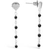 Boucles oreilles Orusbijoux Boucles D'oreilles Argent Rhodi&eacute; Pendantes C?ur Pierre Argent&eacute;