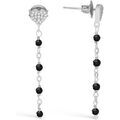 Boucles oreilles Orusbijoux Boucles D'oreilles Argent Rhodi&eacute; Pendantes C?ur Pierre Argent&eacute; Grenoble