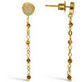 Boucles oreilles Orusbijoux Boucles D'oreilles Argent Dor&eacute; Pendantes Rondes Pierres ?il Dor&eacute; Grenoble