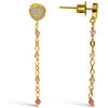 Boucles oreilles Orusbijoux Boucles D'oreilles Argent Dor&eacute; Pendantes Rondes Pierres Dor&eacute;