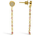 Boucles oreilles Orusbijoux Boucles D'oreilles Argent Dor&eacute; Pendantes Rondes Pierres Dor&eacute; Grenoble