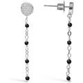 Boucles oreilles Orusbijoux Boucles D'oreilles Argent Rhodi&eacute; Pendantes Ronde Pierre Argent&eacute; Grenoble