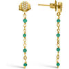 Boucles oreilles Orusbijoux Boucles D'oreilles Argent Dor&eacute; Pendantes Gouttes Pierre Dor&eacute;