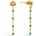 Boucles oreilles Orusbijoux Boucles D'oreilles Argent Dor&eacute; Pendantes Gouttes Pierre Dor&eacute;
