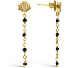 Boucles oreilles Orusbijoux Boucles D'oreilles Argent Dor&eacute; Pendantes Goutte Pierre Dor&eacute;