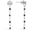 Boucles oreilles Orusbijoux Boucles D'oreilles Argent Rhodi&eacute; Pendantes Goutte Pierre Argent&eacute;
