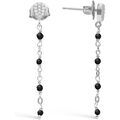 Boucles oreilles Orusbijoux Boucles D'oreilles Argent Rhodi&eacute; Pendantes Goutte Pierre Argent&eacute; Grenoble