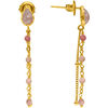 Boucles oreilles Orusbijoux Boucles D'oreilles Argent Dor&eacute; Pendantes Gouttes Et Pierres Dor&eacute;