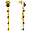 Boucles oreilles Orusbijoux Boucles D'oreilles Argent Dor&eacute;e Pendantes Gouttes Et Pierre Dor&eacute;