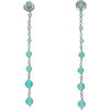 Boucles oreilles Orusbijoux Boucles D'oreilles Argent Rhodi&eacute; Chaine Cascade Pierre Argent&eacute;