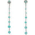 Boucles oreilles Orusbijoux Boucles D'oreilles Argent Rhodi&eacute; Chaine Cascade Pierre Argent&eacute; Grenoble