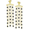 Boucles oreilles Orusbijoux Boucles D'oreilles Fil Argent Dor&eacute; Multi-chaines Pierres Dor&eacute;
