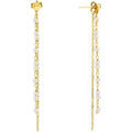 Bijoux Orusbijoux Boucles D'oreilles Pendantes Argent Dor&eacute;e Pierre De Lune Dor&eacute;