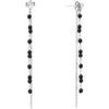 Bijoux Orusbijoux Boucles D'oreilles Pendantes Argent Rhodi&eacute; Pierres Spinelle Argent&eacute;
