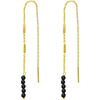 Bijoux Orusbijoux Boucles D'oreilles Fil Argent Dor&eacute; Pierres Naturelles Dor&eacute;