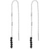 Bijoux Orusbijoux Boucles D'oreilles Fil Argent Rhodi&eacute; Pierres Naturelles Argent&eacute;