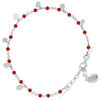 Bracelets Orusbijoux Bracelet Argent Rhodi&eacute; Petites Perles Pampilles Et Pierre Argent&eacute;