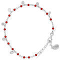 Bracelets Orusbijoux Bracelet Argent Rhodi&eacute; Petites Perles Pampilles Et Pierre Argent&eacute; Grenoble