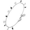 Bracelets Orusbijoux Bracelet Argent Pampilles De Forme Lune Coeur Et Pierre Argent&eacute;