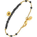 Bijoux Orusbijoux Bracelet Cha&icirc;ne Argent Dor&eacute; Avec Pierres Spinelle Noir Et Dor&eacute;