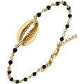 Bracelets Orusbijoux Bracelet Chaine En Argent Dor&eacute; Avec Pierres Naturelles Onyx Dor&eacute; Grenoble