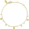 Bracelets Orusbijoux Bracelet Argent Dor&eacute; Pampilles Et Pierre De Lune Naturelles Dor&eacute;