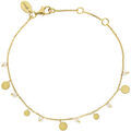 Bracelets Orusbijoux Bracelet Argent Dor&eacute; Pampilles Et Pierre De Lune Naturelles Dor&eacute;