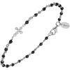 Bracelets Orusbijoux Bracelet Argent Rhodi&eacute; Croix Zirconium Blanc Et Pierres Argent&eacute;