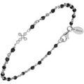 Bracelets Orusbijoux Bracelet Argent Rhodi&eacute; Croix Zirconium Blanc Et Pierres Argent&eacute;