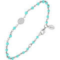 Bracelets Orusbijoux Bracelet Argent Rhodi&eacute; M&eacute;daillon Serti Blanc Et Pierre Argent&eacute; Grenoble