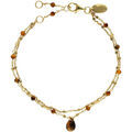 Bracelets Orusbijoux Bracelet En Argent Dor&eacute; Double Chaine Pierres Naturelles Dor&eacute; Grenoble