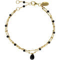 Bracelets Orusbijoux Bracelet En Argent Dor&eacute; Double Chaine Pierres Naturelles Dor&eacute; Grenoble