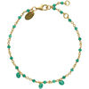 Bracelets Orusbijoux Bracelet En Argent Dor&eacute; Pierre Naturelle Onyx Vert Dor&eacute;